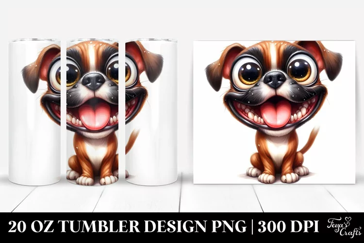 Crazy Looking Boxer Sitting | 20 Oz Tumbler