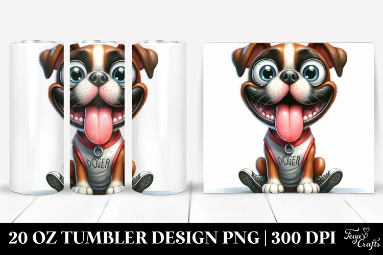 Crazy Looking Boxer Sitting | 20 Oz Tumbler