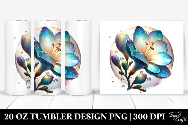 Glossy Freesia Watercolor | 20 Oz Tumbler example image 1