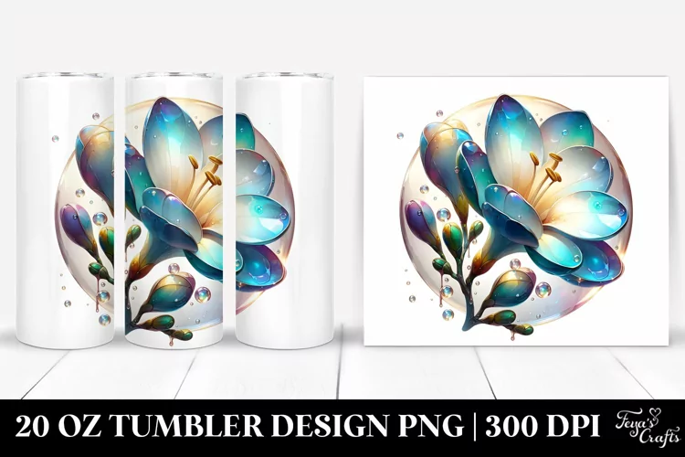 Glossy Freesia Watercolor | 20 Oz Tumbler