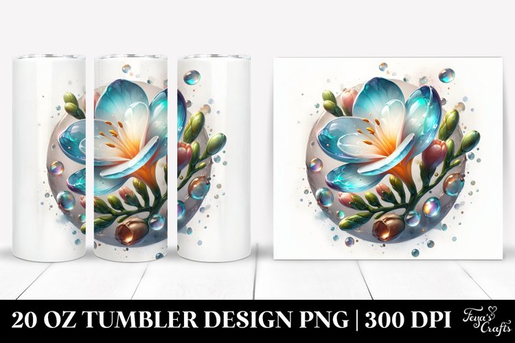 Glossy Freesia Watercolor | 20 Oz Tumbler example image 1