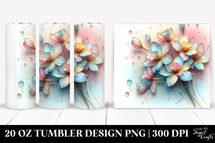 Abstract Pastel Shiny Narcissus 20 Oz Tumbler example image 1