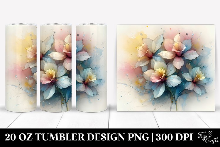 Abstract Pastel Shiny Narcissus 20 Oz Tumbler example image 1