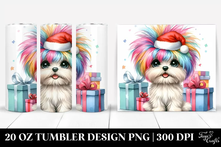 Enthusiastic Havanese Puppy, Watercolor 20 Oz Tumbler