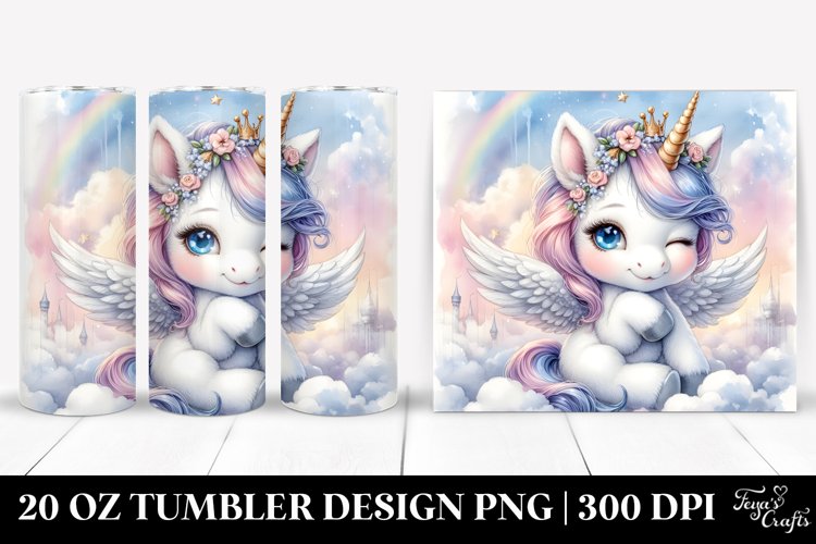 Watercolor Baby Unicorn Palace | 20 oz Tumbler