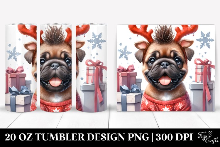Enthusiastic Baby Bullmastiff, Watercolor 20 Oz Tumbler example image 1
