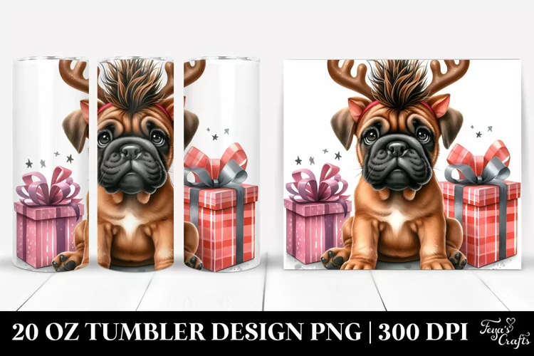 Excited Baby Bullmastiff, Watercolor 20 Oz Tumbler