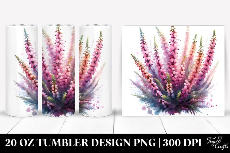 Glossy Heather with Watercolor Splash | 20 Oz Tumbler example image 1