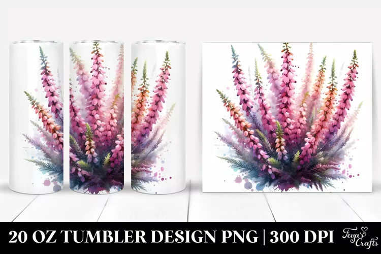 Glossy Heather with Watercolor Splash | 20 Oz Tumbler