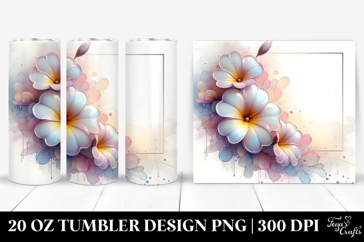 Glossy Primrose Watercolor Splash 20 Oz Tumbler example image 1