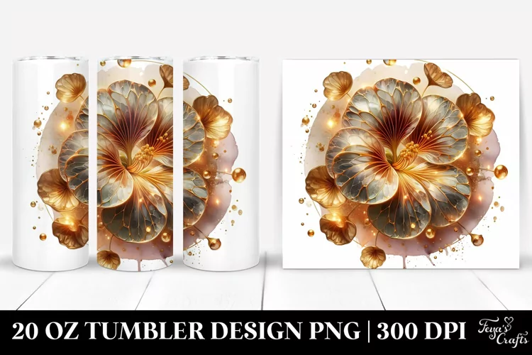 Shiny Nasturtium with Golden Insertions | 20 Oz Tumbler