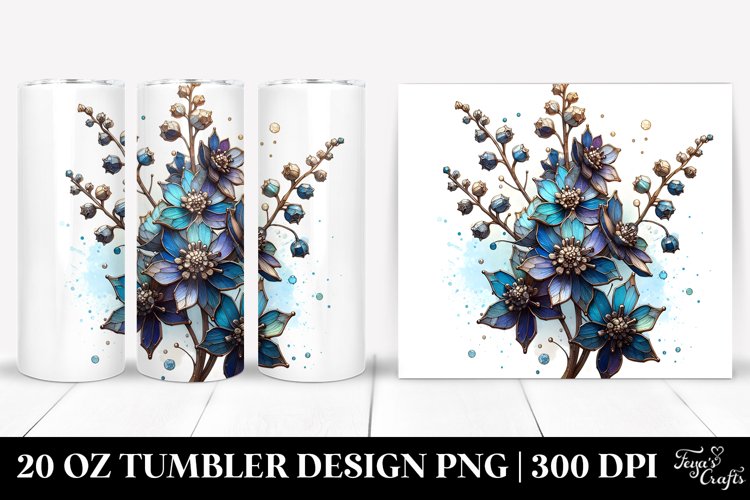 Detailed Delphinium Stained | 20 Oz Tumbler example image 1