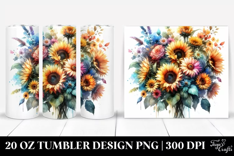 Abstract Sunflower Bouquet | 20 Oz Tumbler