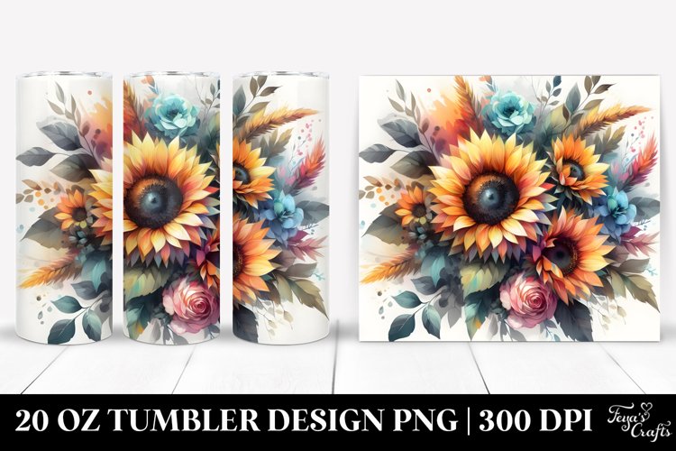 Abstract Sunflower Bouquet | 20 Oz Tumbler example image 1