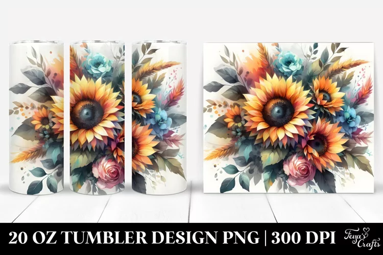 Abstract Sunflower Bouquet | 20 Oz Tumbler