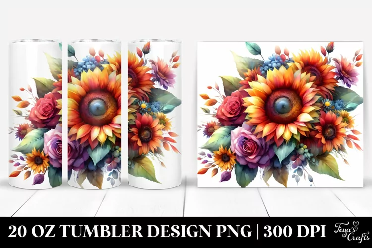 Abstract Sunflower Bouquet | 20 Oz Tumbler