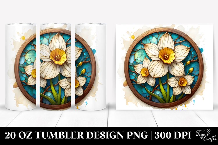 Wooden Stained Narcissus with Golden Insertions | 20 Oz example image 1