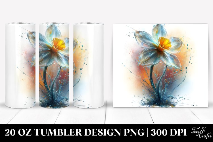 Abstract Shiny Narcissus with Material | 20 Oz Tumbler example image 1