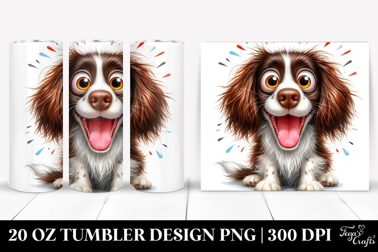 Crazy Looking Watercolor English Springer Spaniel | 20 Oz example image 1