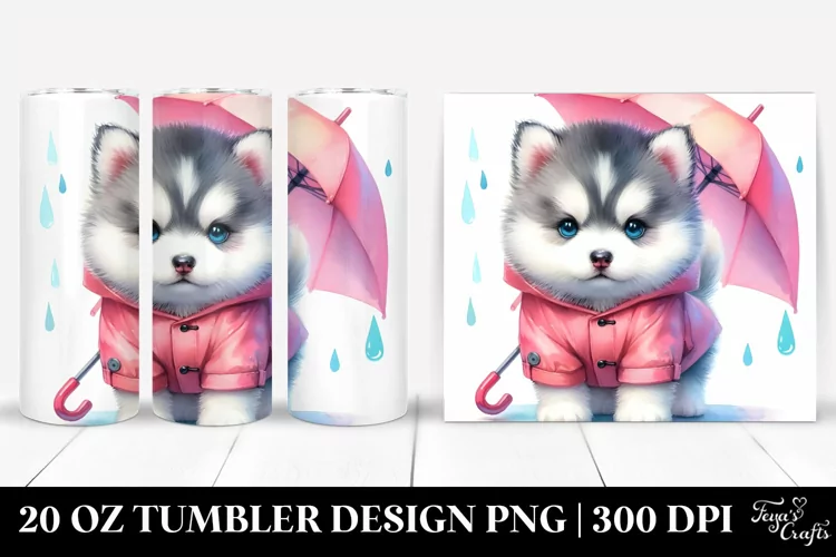 Colorful Baby Siberian Husky 20 Oz Tumbler