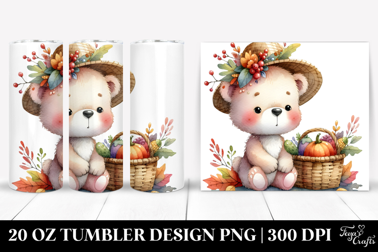 Quirky Baby Bear Watercolor 20 Oz Tumbler