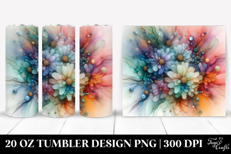Abstract Chrysanthemum Tumbler | 20 oz Tumbler