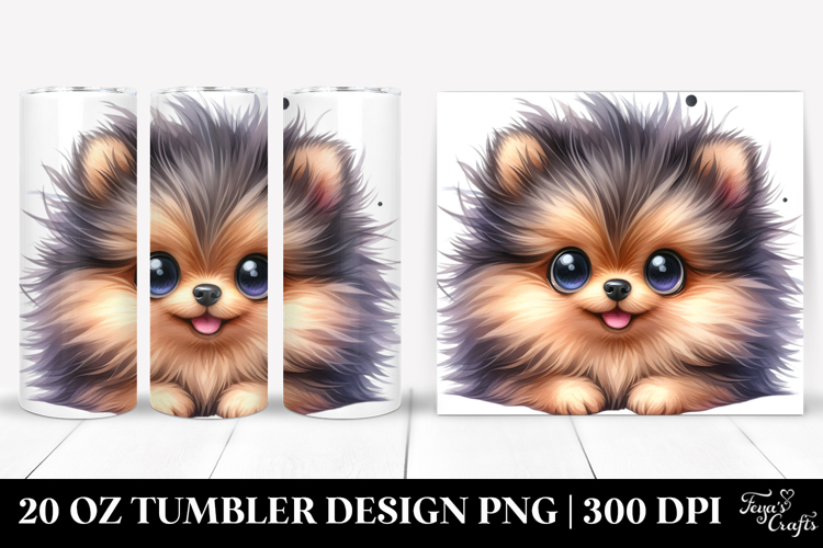 Watercolor Pomeranian with Big Eyes 20 Oz Tumbler