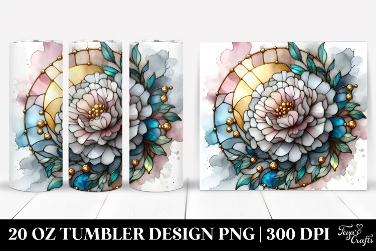 Stained Carnation with Golden Insertions | 20 Oz Tumbler