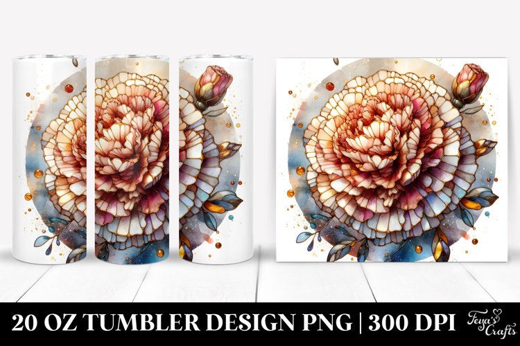 Stained Carnation with Golden Insertions | 20 Oz Tumbler example image 1