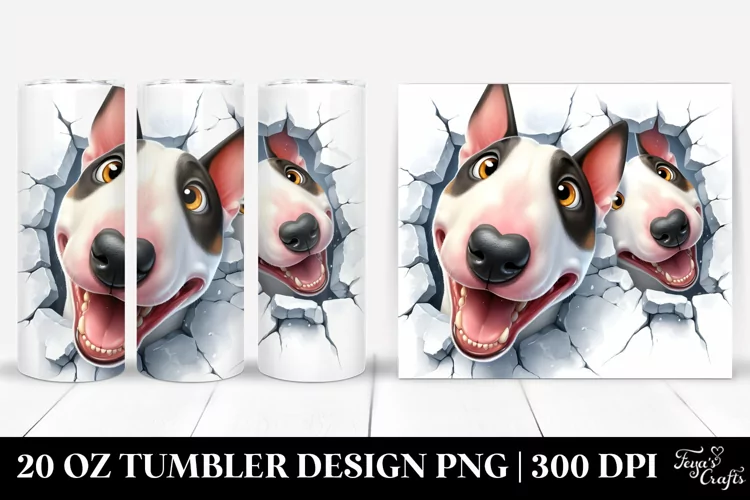 Cute Crazy Bull Terrier Tumbler
