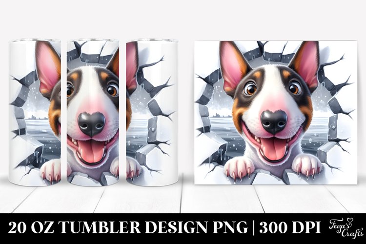 Cute Crazy Bull Terrier Tumbler example image 1
