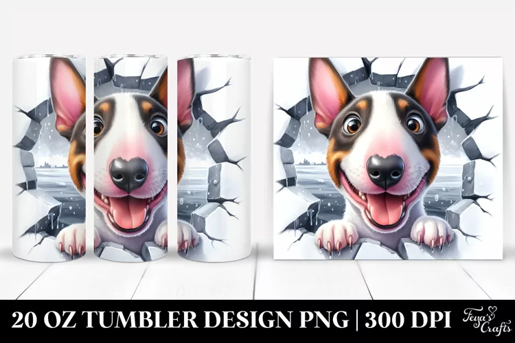 Cute Crazy Bull Terrier Tumbler