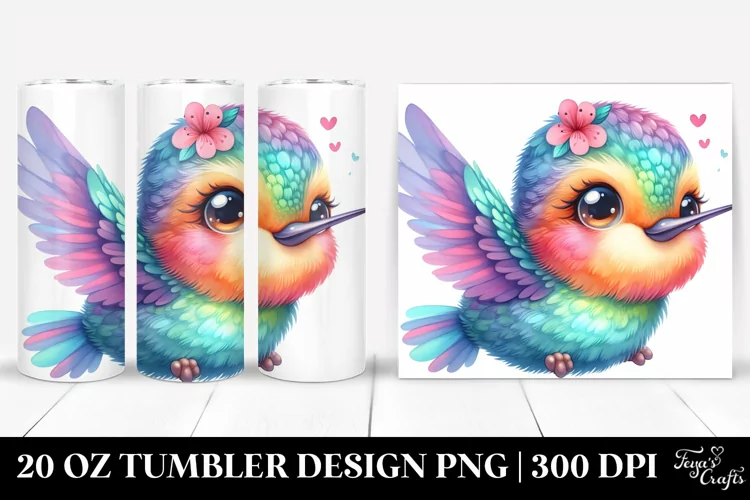 Colorful Baby Hummingbird Tumbler
