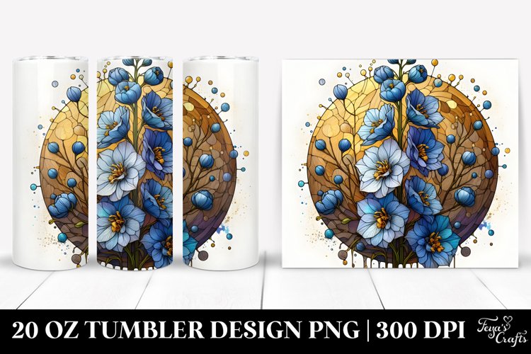 Detailed Stained Delphinium | 20 Oz Tumbler example image 1