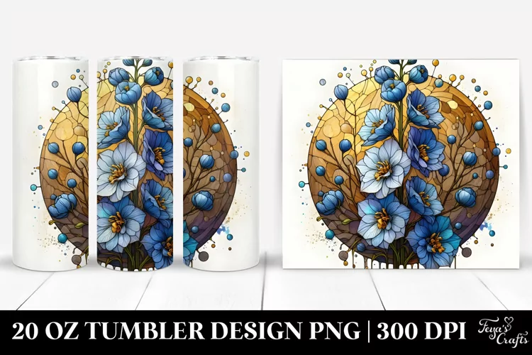 Detailed Stained Delphinium | 20 Oz Tumbler