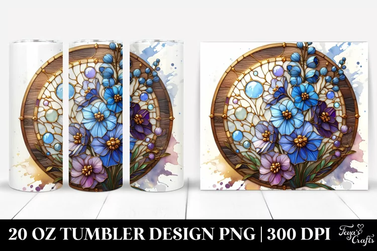 Detailed Stained Delphinium | 20 Oz Tumbler