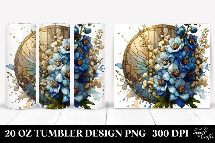 Detailed Stained Delphinium | 20 Oz Tumbler example image 1