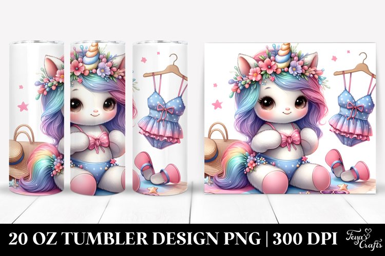Baby Unicorn in Beachwear | 20 Oz Tumbler