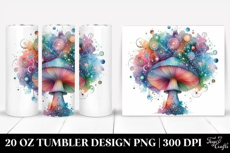 Colorful Celestial Mushroom | 20 Oz Tumbler
