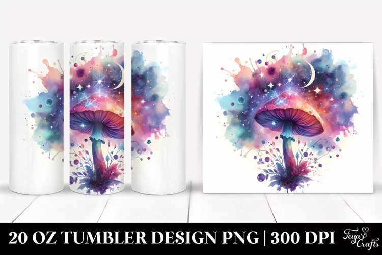 Colorful Celestial Mushroom | 20 Oz Tumbler