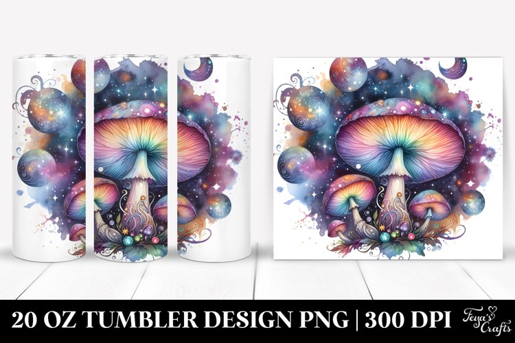 Magical Celestial Mushroom | 20 oz Tumbler example image 1