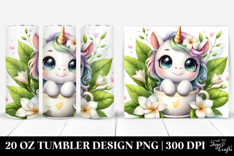 Smiling Babyunicorn in Gardenia Cup | 20 Oz Tumbler