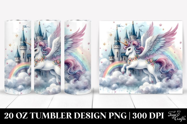 Cute Unicorn Enchanted Castle Sky | 20 Oz Tumbler