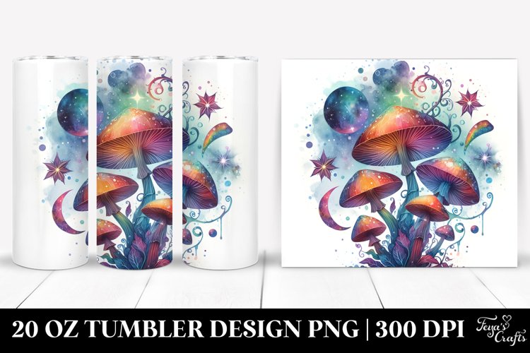 Colorful Magical Mushroom Splash | 20 oz Tumbler example image 1
