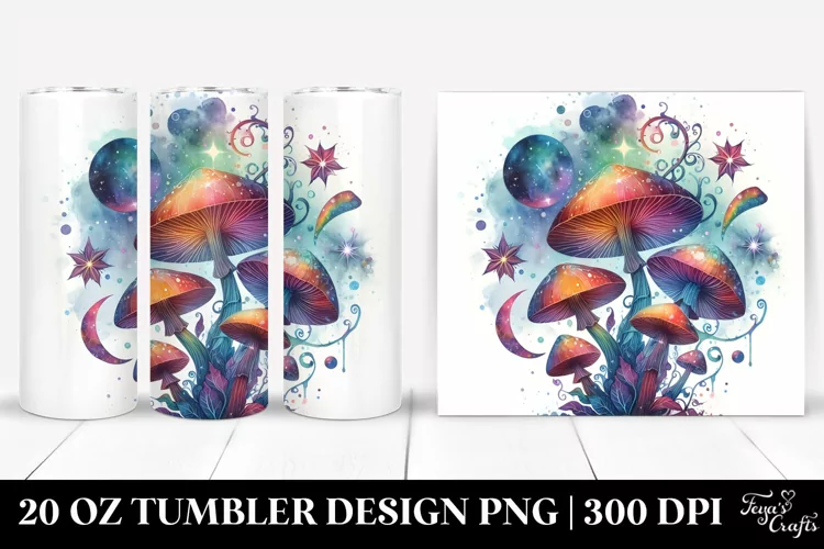 Colorful Magical Mushroom Splash | 20 oz Tumbler