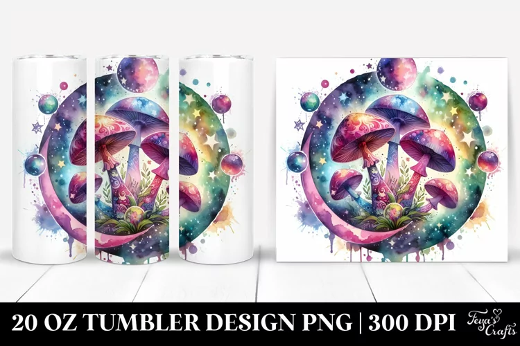 Colorful Magical Mushroom Splash | 20 oz Tumbler