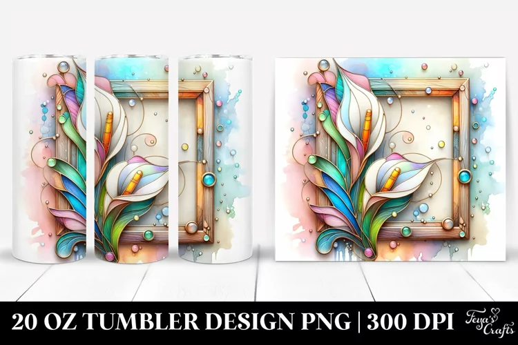 Stained Calla Lily Retro Frame