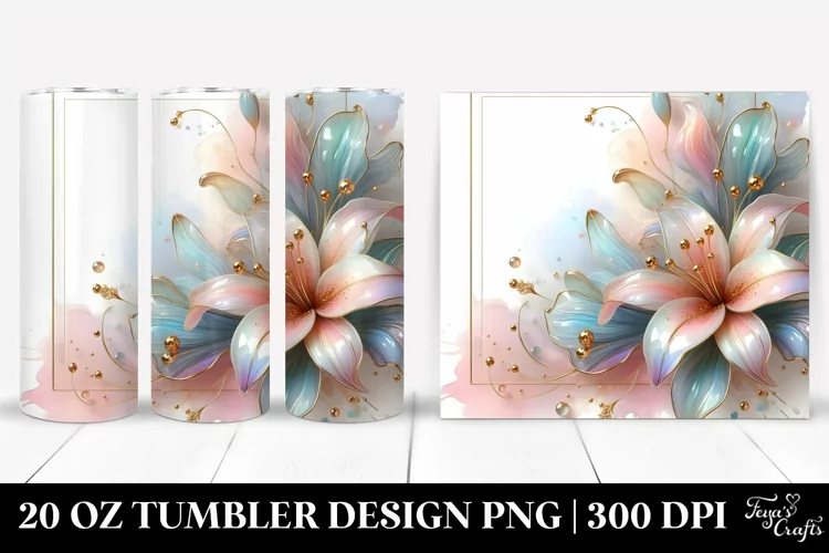Glossy Golden Lily 20 Oz Tumbler