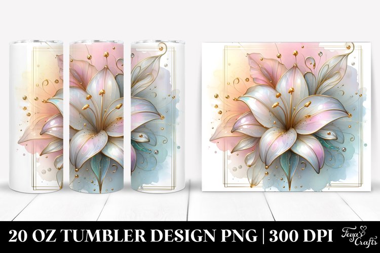 Glossy Golden Lily 20 Oz Tumbler example image 1