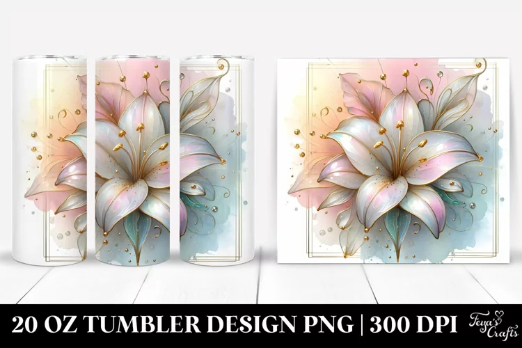 Glossy Golden Lily 20 Oz Tumbler